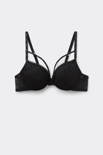 Black Flirt Fearlessly Simona Super Push-Up Bra, Black, large image number 3