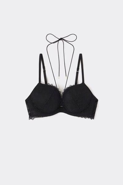 Black Tempting Treat Monica Push-Up Lace Bra, Black, large image number 3