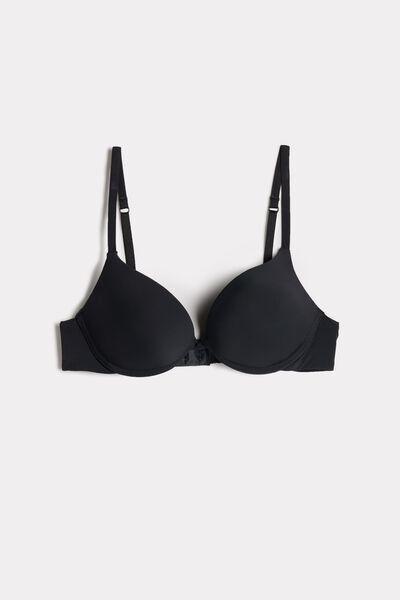 Black Simona Microfibre Super Push-Up Bra, , large image number 3