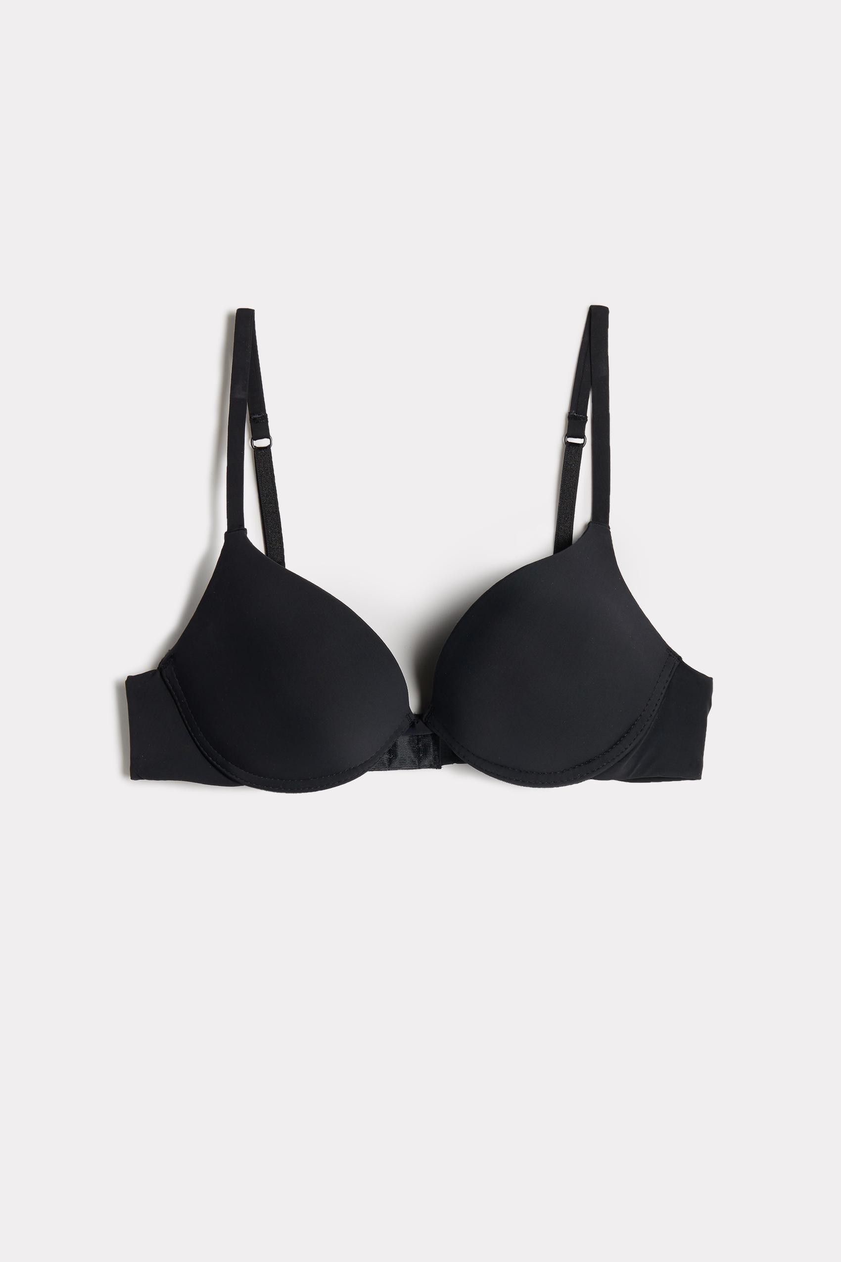 Black Simona Microfibre Super Push-Up Bra, , large image number 7