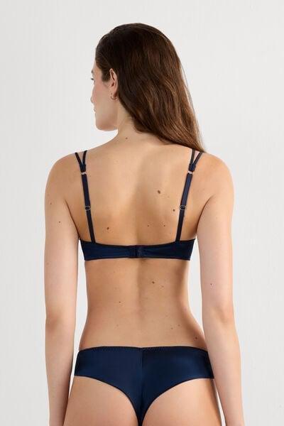 Navy Super Push-Up Silk Bra, Intense Blue, large image number 2