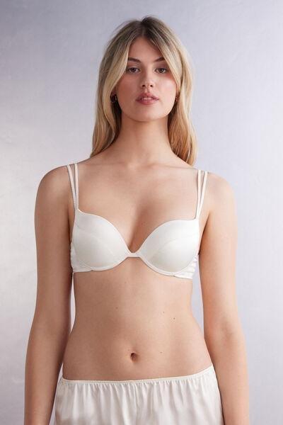 White Simona Silk Super Push-Up Bra, , large image number 0