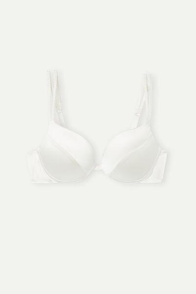 White Simona Silk Super Push-Up Bra, , large image number 4