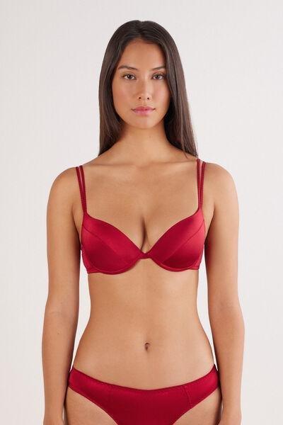 Red Bellissima Silk Push-Up Bra, Red, large image number 2