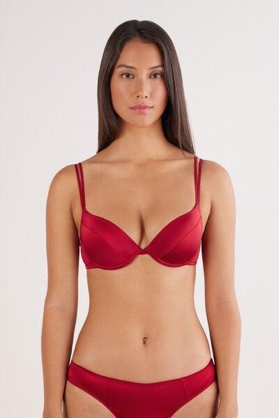 Red Bellissima Silk Push-Up Bra, Red, large image number 3