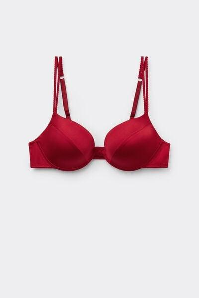 Red Bellissima Silk Push-Up Bra, Red, large image number 5