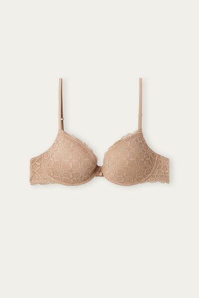 Beige Bellissima Lace Push-Up Bra, , large image number 2