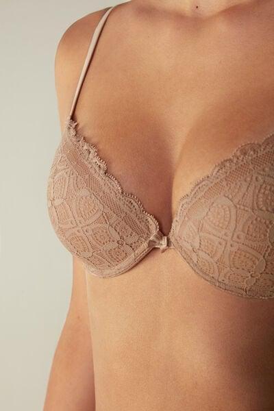 Beige Bellissima Lace Push-Up Bra, Soft Beige, large image number 5