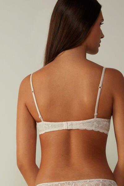 White Silk Bellissima Lace Push-Up Bra, Silk, large image number 3