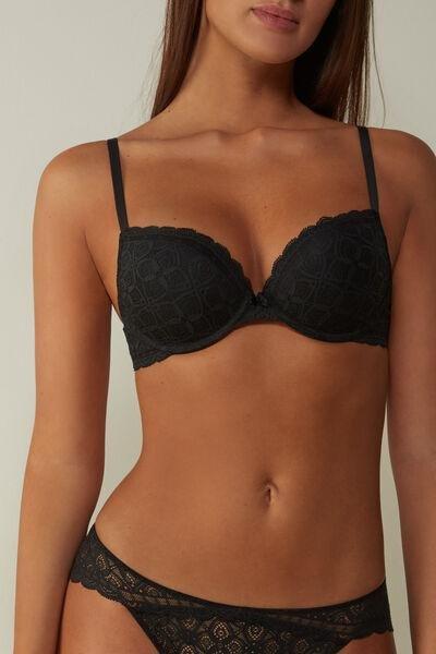Black Super Push-Up Bra, Black, large image number 0
