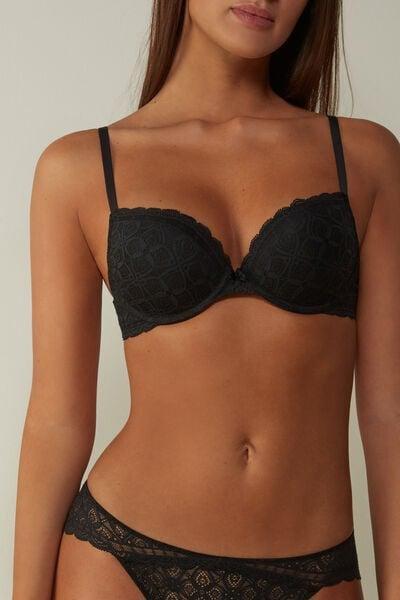 Black Super Push-Up Bra, Black, large image number 1