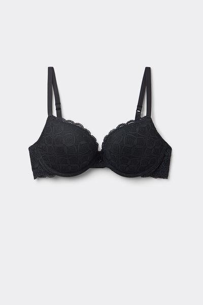 Intimissimi Black Elettra Lace Super Push-Up Bra