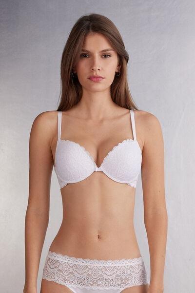 White Bellissima Lace Push-Up Bra, White, medium