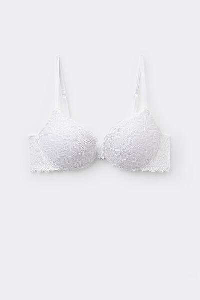 White Bellissima Lace Push-Up Bra, White, medium