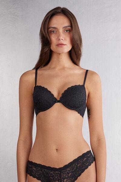 Black Super Push-Up Bra, Black, medium