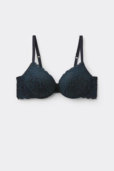 Navy Simona Super Push-Up Lace Bra, Intense Blue, medium
