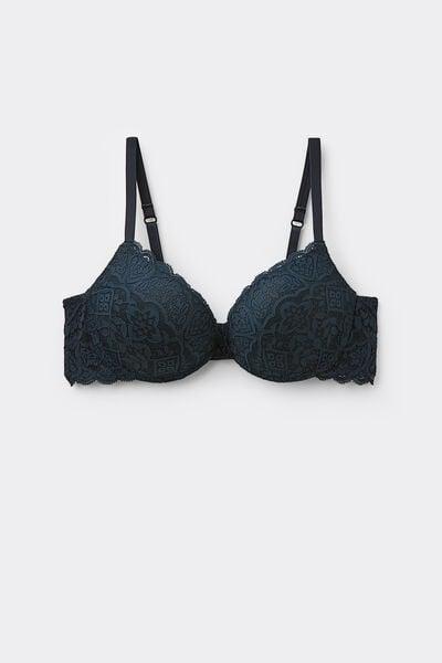 Navy Simona Super Push-Up Lace Bra, Intense Blue, large image number 3