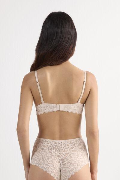 Cream Simona Lace Super Push-Up Bra, Silk, medium
