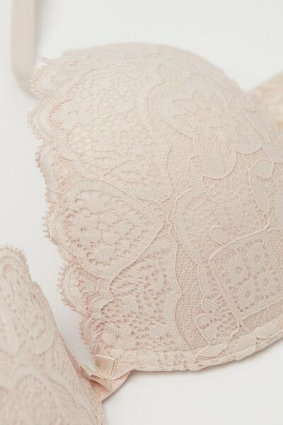 Cream Simona Lace Super Push-Up Bra, , large image number 4