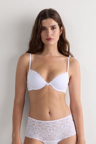 White Bellissima Lace Push-Up Bra, White, medium