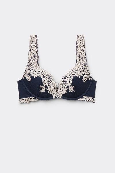 Multicolour Super Push-Up Bra, Intense Blue/vanilla, large image number 2