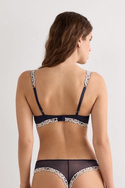 Multicolour Super Push-Up Bra, Intense Blue/vanilla, medium