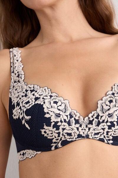 Multicolour Super Push-Up Bra, Intense Blue/vanilla, large image number 5