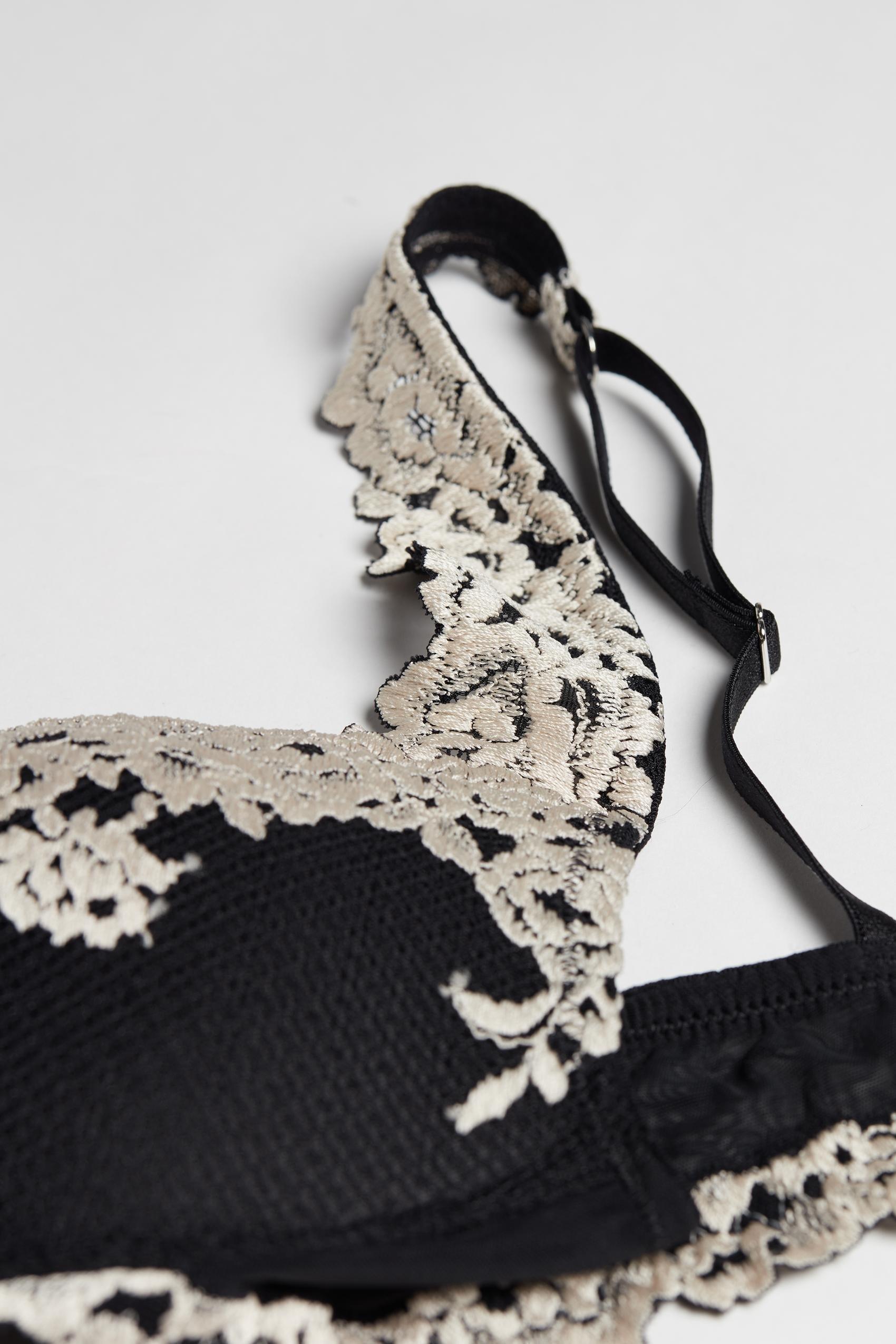 Black Gioia Pretty Flowers Super Push-Up Bra, , large image number 8