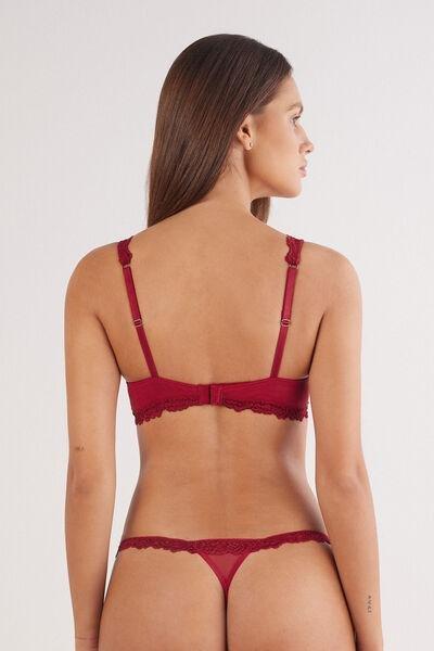 Red Pretty Flowers Super Push-Up Bra, Wax Red, large image number 3
