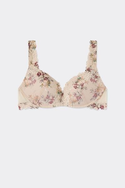Beige Gioia Pretty Flowers Super Push-Up Bra, 5601_327K, large image number 0