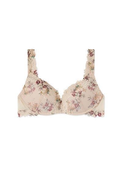 Beige Gioia Pretty Flowers Super Push-Up Bra, 5601_327K, large image number 1