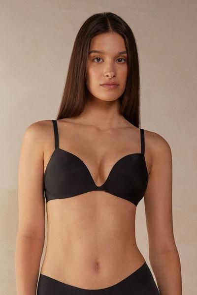 Black Ultralight Microfibre Silvia Push-Up Bra, , large image number 0