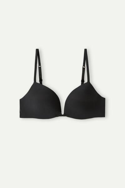 Black Ultralight Microfibre Silvia Push-Up Bra, , large image number 1