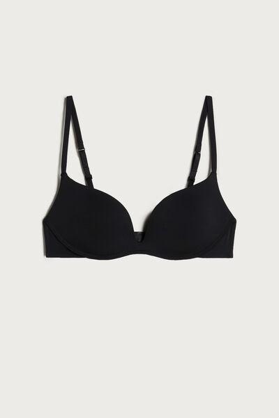 Black Gioia Microfiber Super Push-Up Bra, , large image number 2