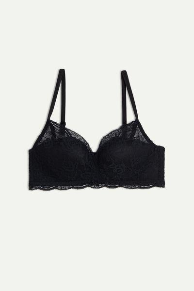 Black Fabiola Lace Push Up Bra, , large image number 2