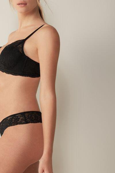 Black Fabiola Lace Push Up Bra, , large image number 4