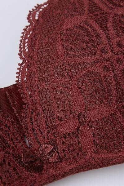 FOLK RED Gioia Lace Super Push-Up Bra, , large image number 4