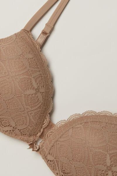 Beige  Silvia Lace Push-Up Bra, Soft Beige, large image number 4