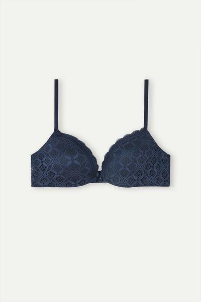 Blue Silvia Lace Push-Up Bra, , large image number 2
