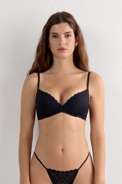 Black Gioia Lace Super Push-Up Bra, Black, medium