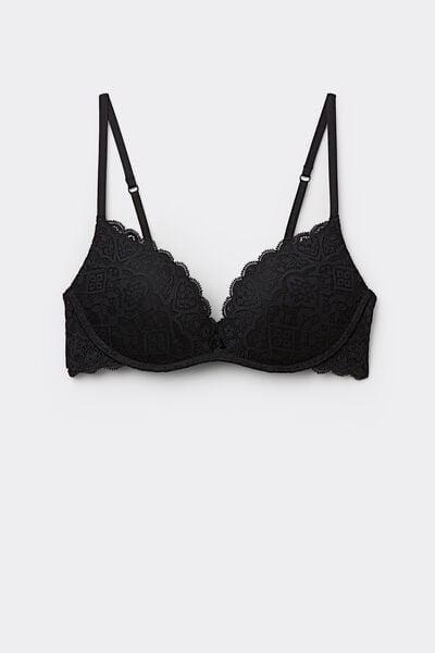 Black Gioia Lace Super Push-Up Bra, Black, large image number 3