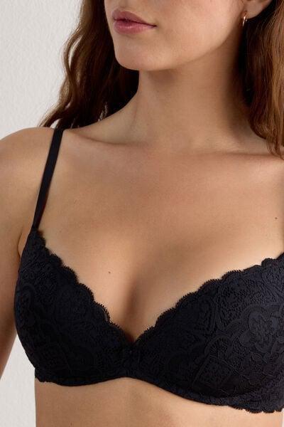 Black Gioia Lace Super Push-Up Bra, Black, large image number 5