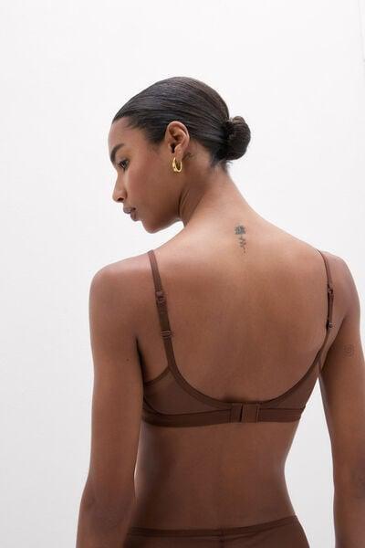 Brown Invisible Touch Tulle Triangle Bra, 5601_876J, large image number 2