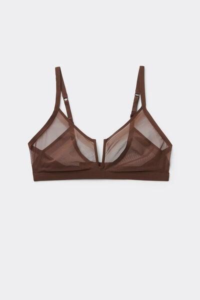 Brown Invisible Touch Tulle Triangle Bra, 5601_876J, large image number 3