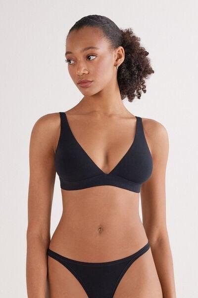 Black The Ultralight Cotton Triangle Bra, Black, medium
