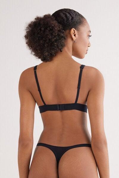 Black The Ultralight Cotton Triangle Bra, Black, medium