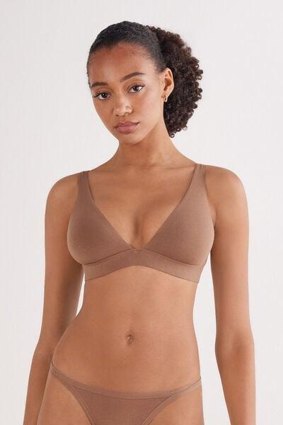 Beige The Ultralight Cotton Triangle Bra, Brown Mocha, large image number 1