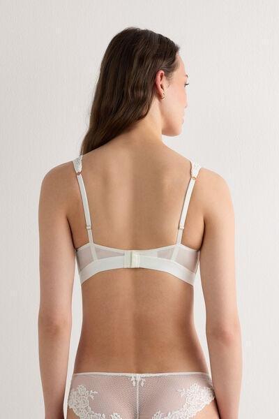 White Pretty Flowers Lara Triangle Bra, Powder White, large image number 2