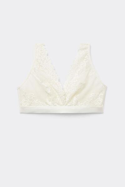 White Pretty Flowers Lara Triangle Bra, Powder White, large image number 3