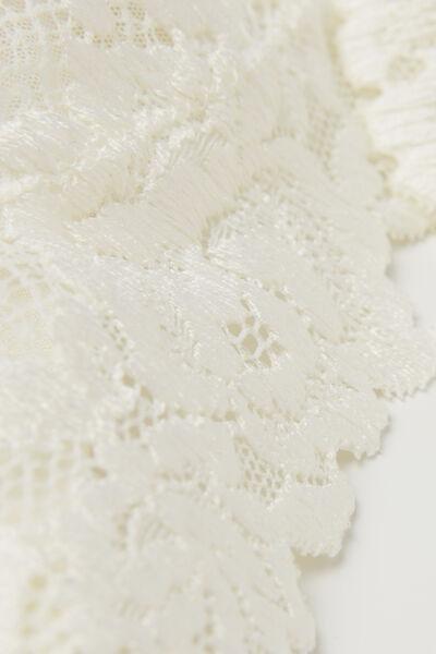 White Pretty Flowers Lara Triangle Bra, Powder White, large image number 4